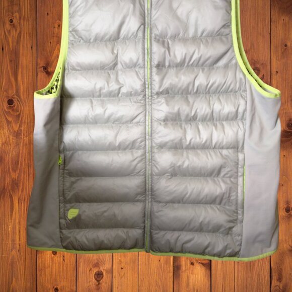 Fabletics Women's XXL/1X Elliot Mineral Grey Puffer Vest Cheetah Print Interior - Picture 5 of 9